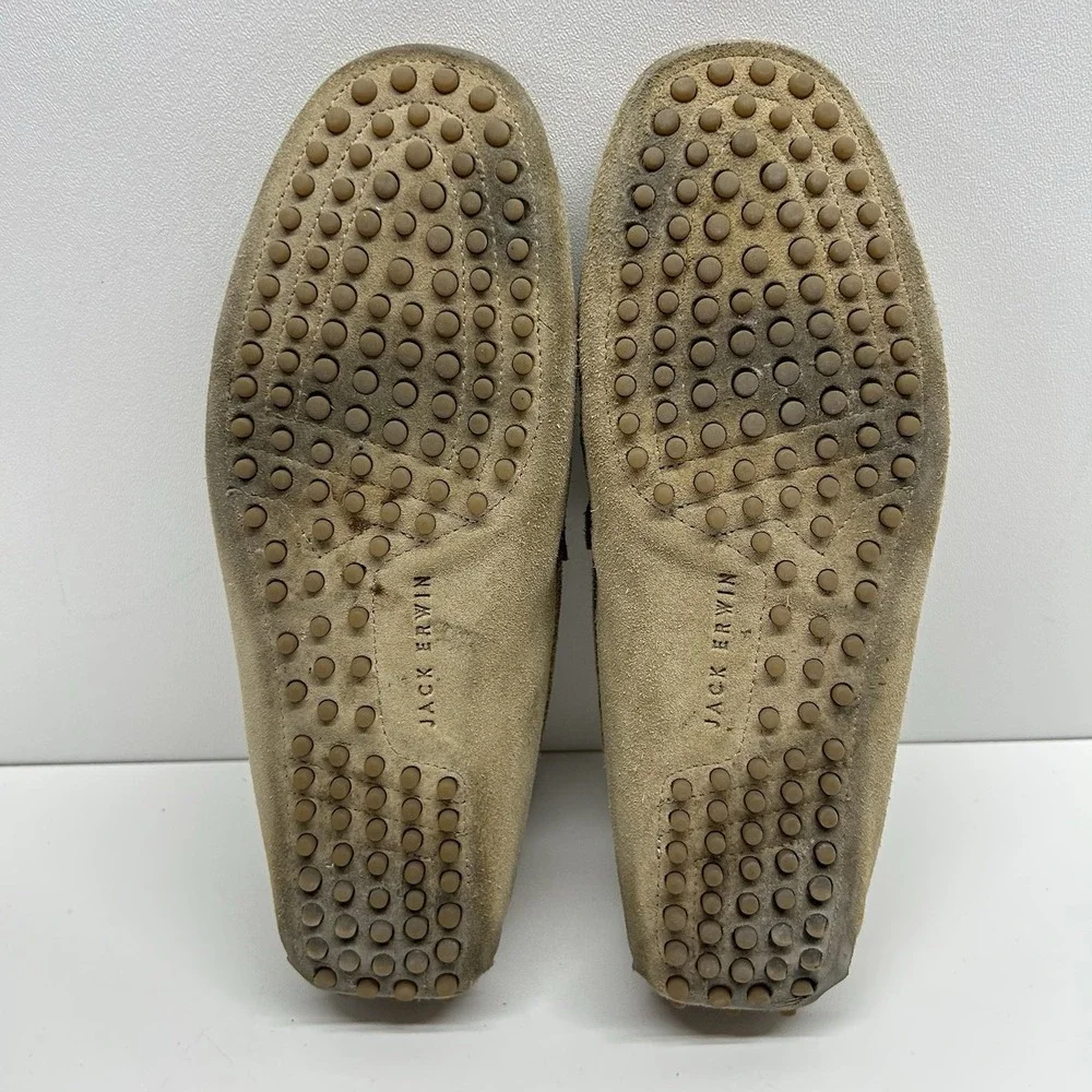 Jack Erwin Parker Penny Driving Loafers Men's Size 8 Classic Shoes Beige Suede